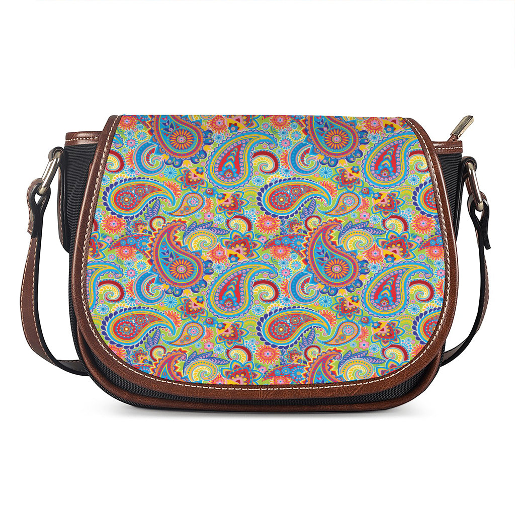 Asian Paisley Pattern Print Saddle Bag