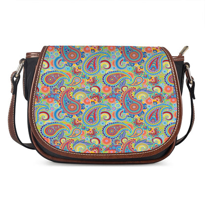 Asian Paisley Pattern Print Saddle Bag
