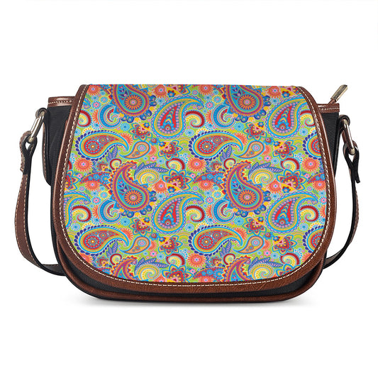 Asian Paisley Pattern Print Saddle Bag