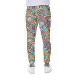 Asian Paisley Pattern Print Scuba Joggers