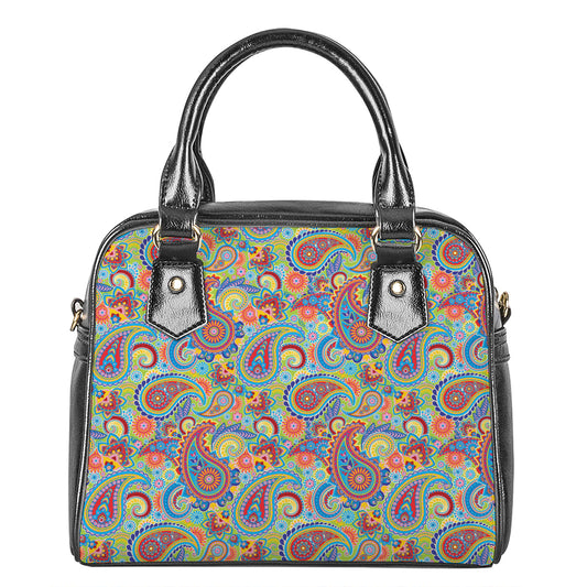 Asian Paisley Pattern Print Shoulder Handbag