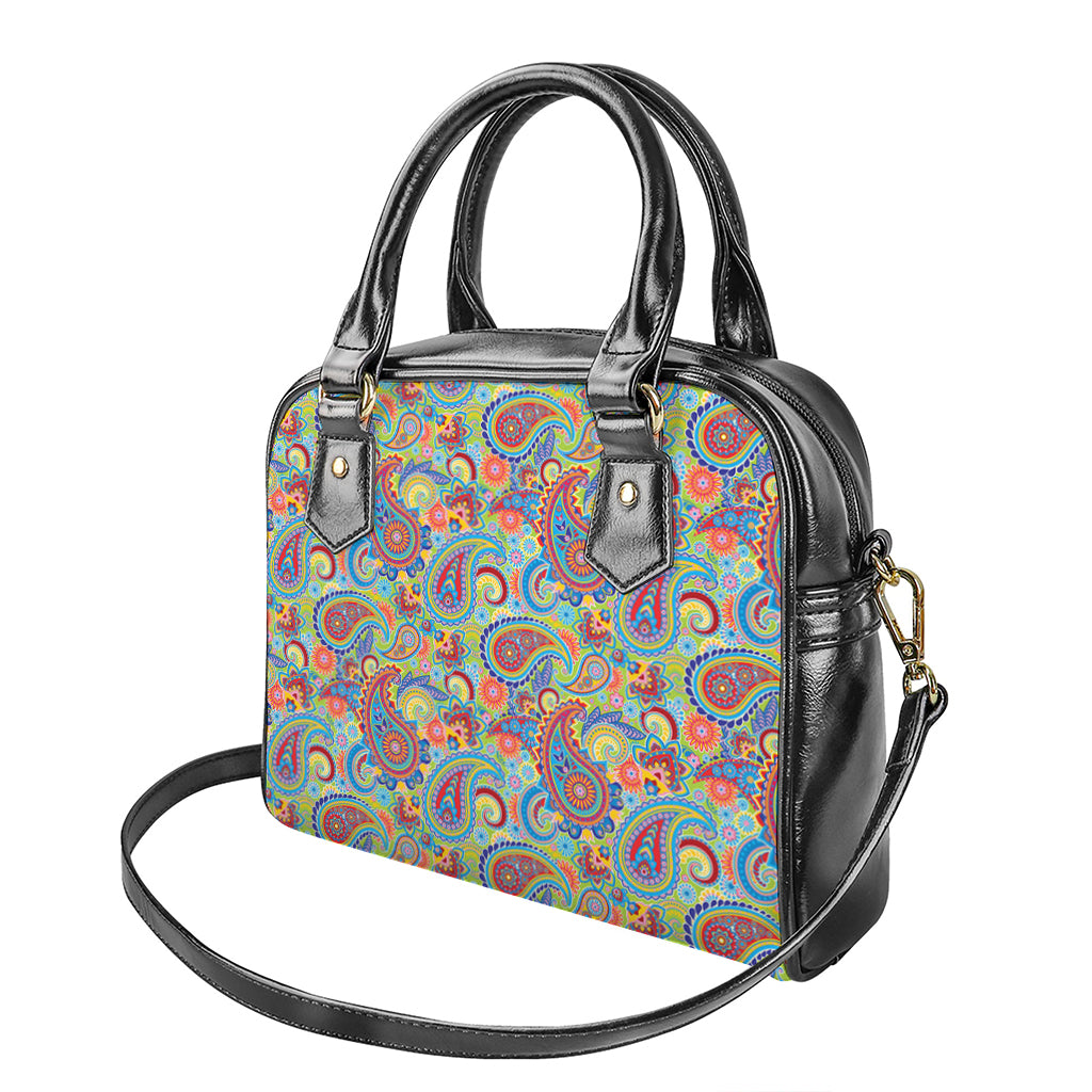 Asian Paisley Pattern Print Shoulder Handbag