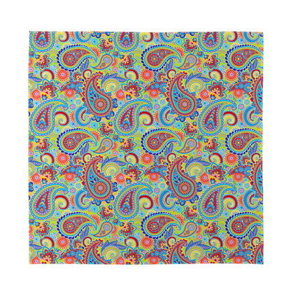 Asian Paisley Pattern Print Silk Bandana
