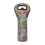 Asian Paisley Pattern Print Single Neoprene Wine Tote