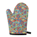 Asian Paisley Pattern Print Single Oven Mitt