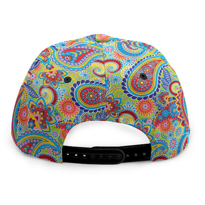 Asian Paisley Pattern Print Snapback Cap