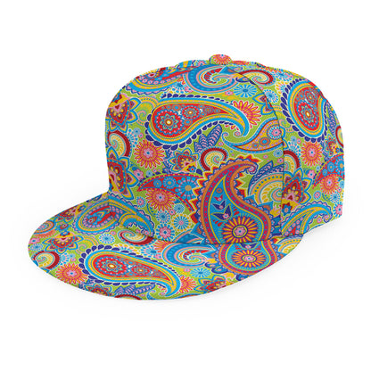 Asian Paisley Pattern Print Snapback Cap