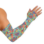 Asian Paisley Pattern Print Sun Protection Arm Sleeves