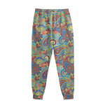 Asian Paisley Pattern Print Sweatpants