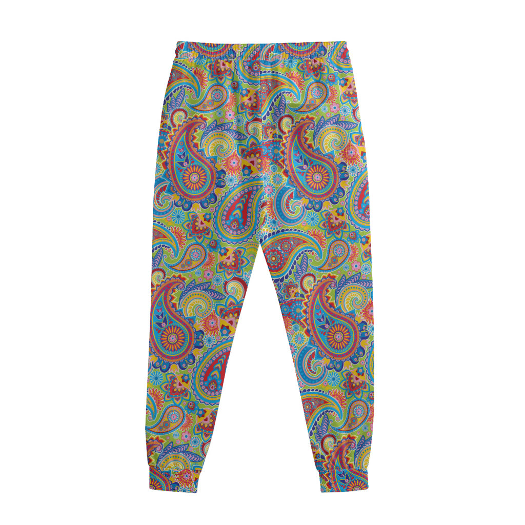 Asian Paisley Pattern Print Sweatpants