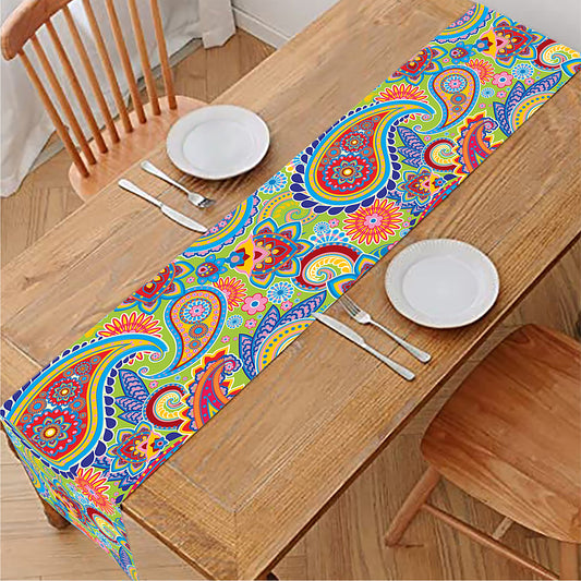 Asian Paisley Pattern Print Table Runner