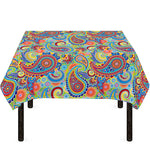 Asian Paisley Pattern Print Tablecloth