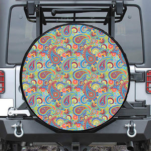 Asian Paisley Pattern Print Tire Cover