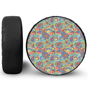 Asian Paisley Pattern Print Tire Cover