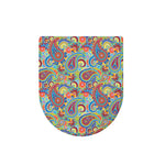Asian Paisley Pattern Print Toilet Lid Cover