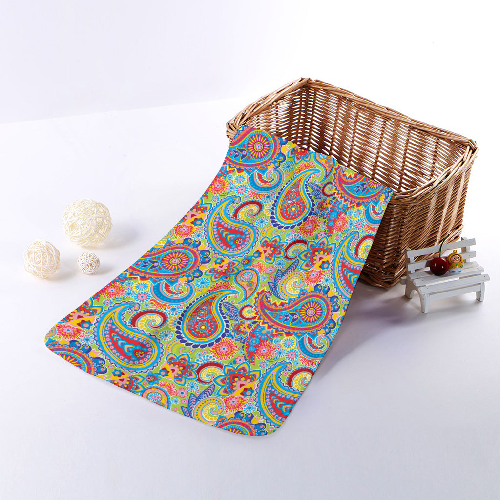 Asian Paisley Pattern Print Towel