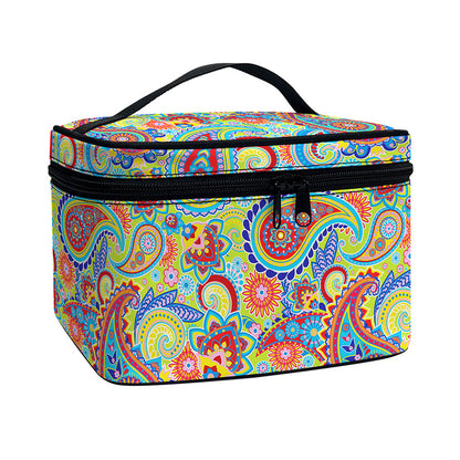 Asian Paisley Pattern Print Travel Makeup Bag