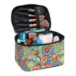 Asian Paisley Pattern Print Travel Makeup Bag