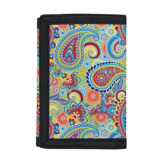 Asian Paisley Pattern Print Trifold Wallet