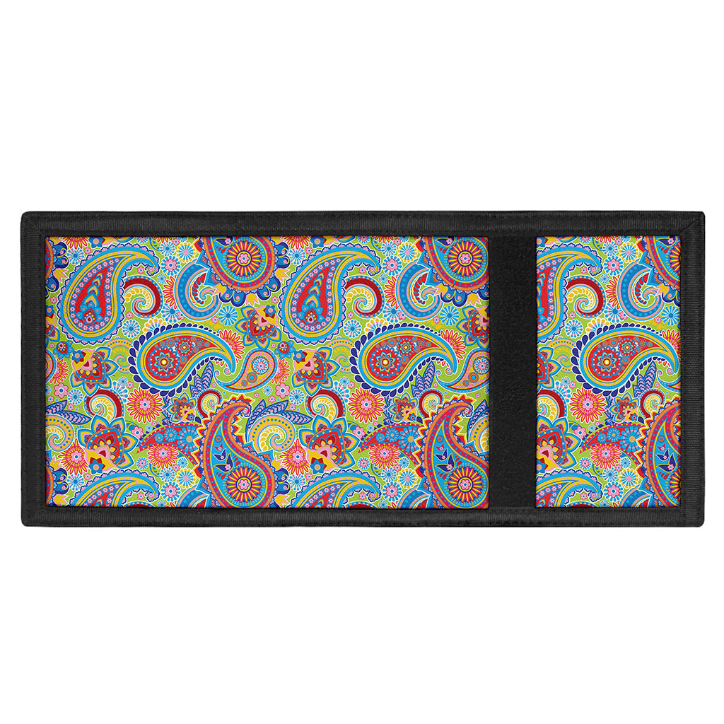 Asian Paisley Pattern Print Trifold Wallet