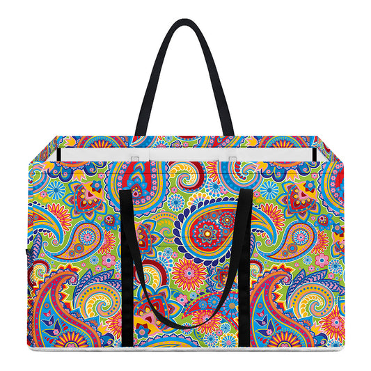 Asian Paisley Pattern Print Utility Tote Bag