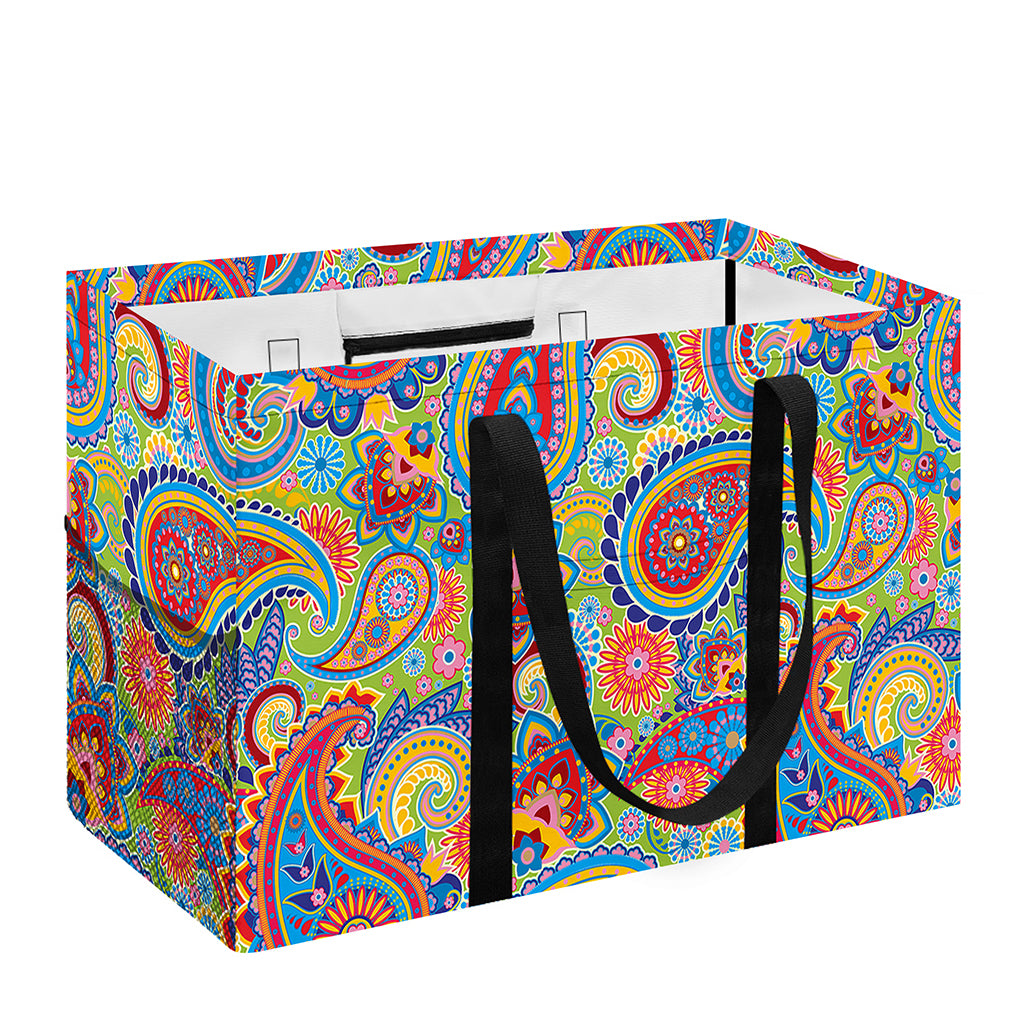 Asian Paisley Pattern Print Utility Tote Bag