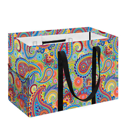 Asian Paisley Pattern Print Utility Tote Bag