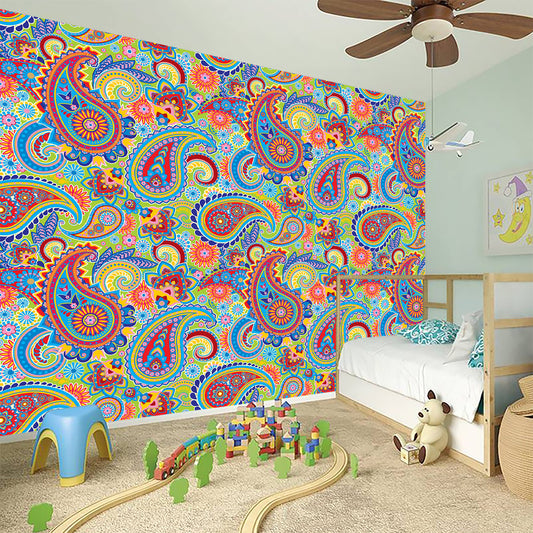Asian Paisley Pattern Print Wall Sticker