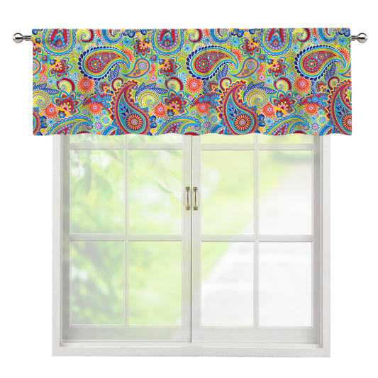 Asian Paisley Pattern Print Window Valance