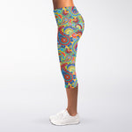Asian Paisley Pattern Print Women's Capri Leggings