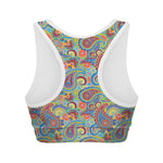 Asian Paisley Pattern Print Women's Sports Bra