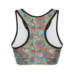 Asian Paisley Pattern Print Women's Sports Bra