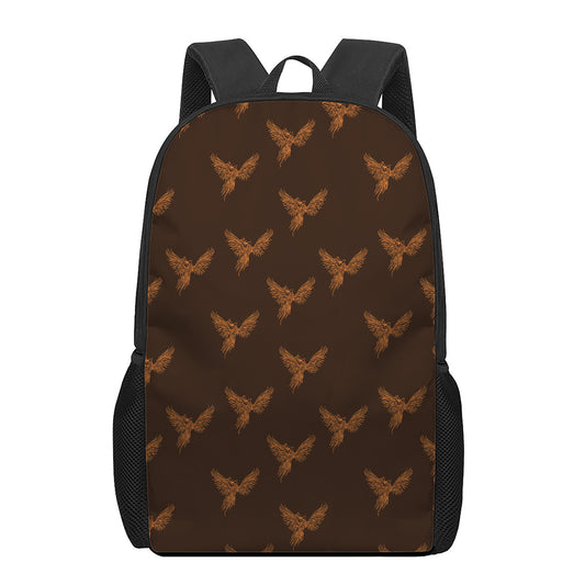 Asian Phoenix Pattern Print 17 Inch Backpack