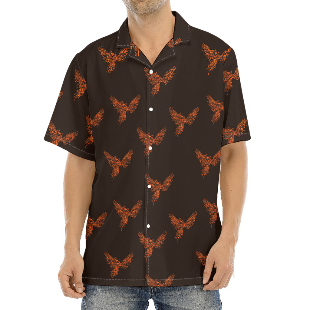 Asian Phoenix Pattern Print Aloha Shirt