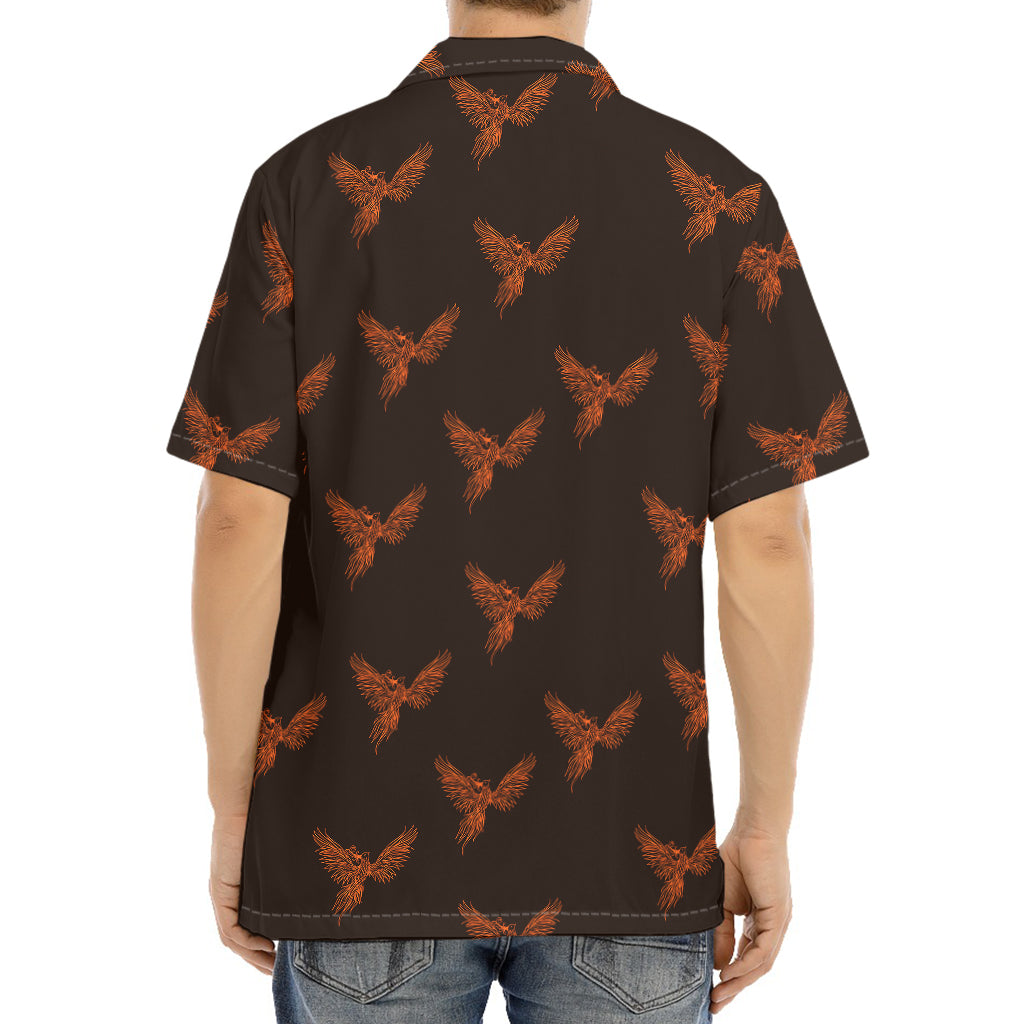 Asian Phoenix Pattern Print Aloha Shirt
