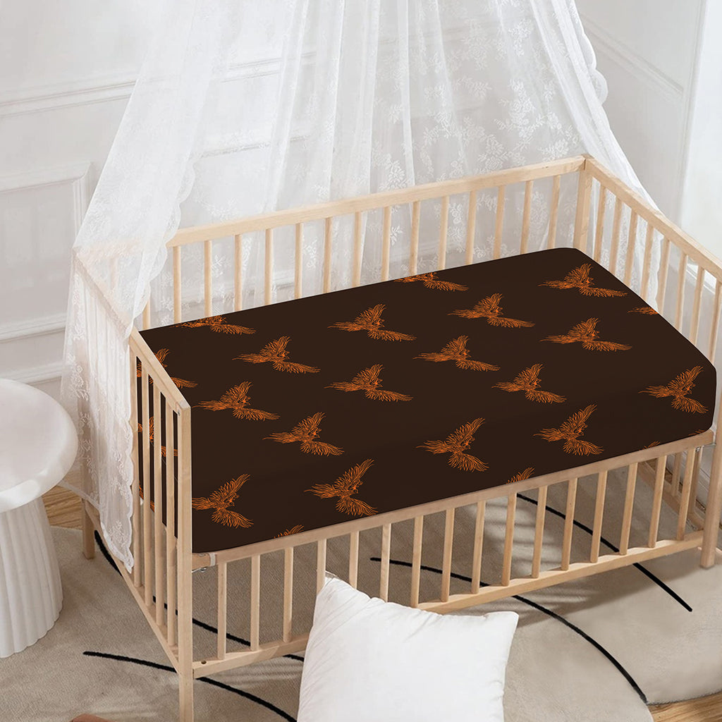 Asian Phoenix Pattern Print Baby Crib Sheet