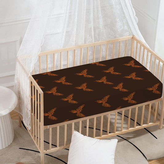Asian Phoenix Pattern Print Baby Crib Sheet