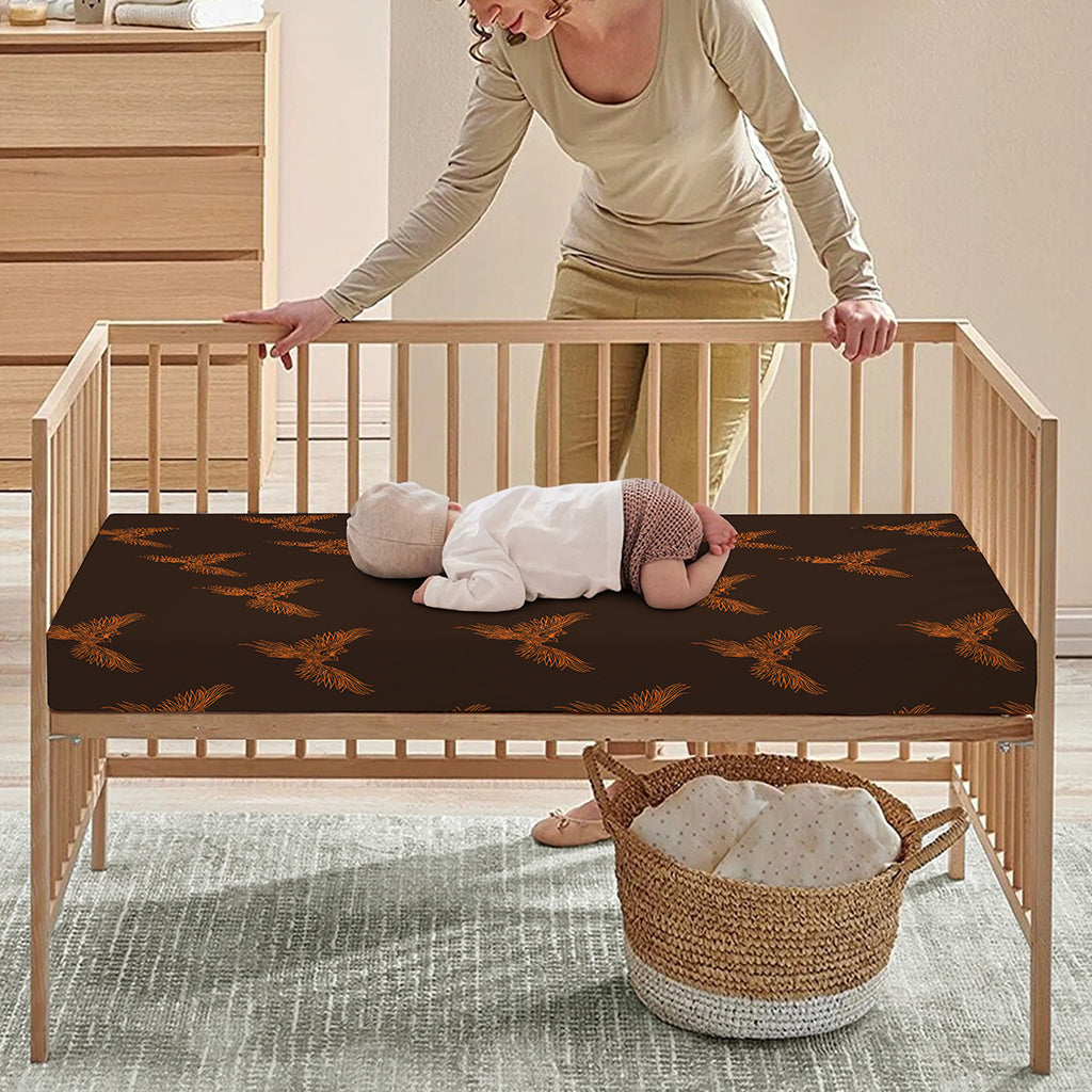 Asian Phoenix Pattern Print Baby Crib Sheet