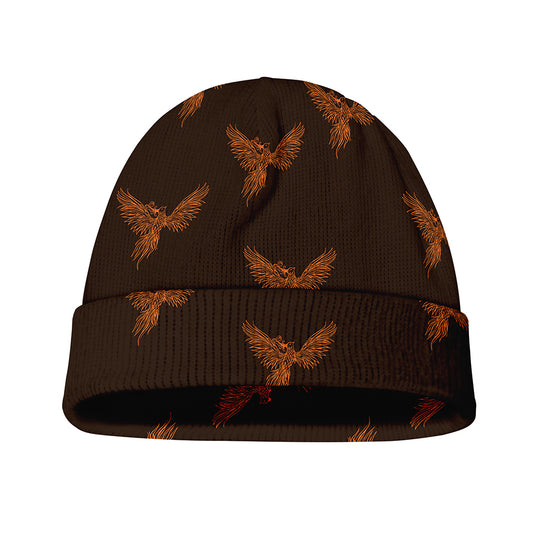 Asian Phoenix Pattern Print Beanie