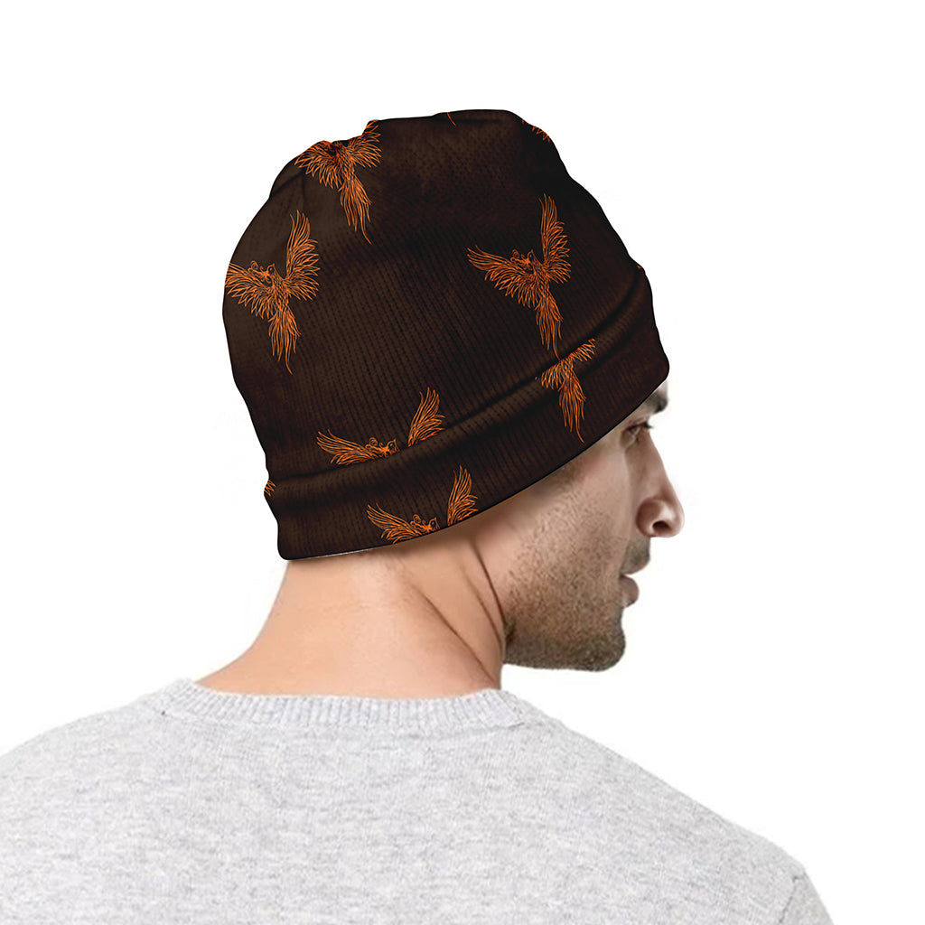Asian Phoenix Pattern Print Beanie