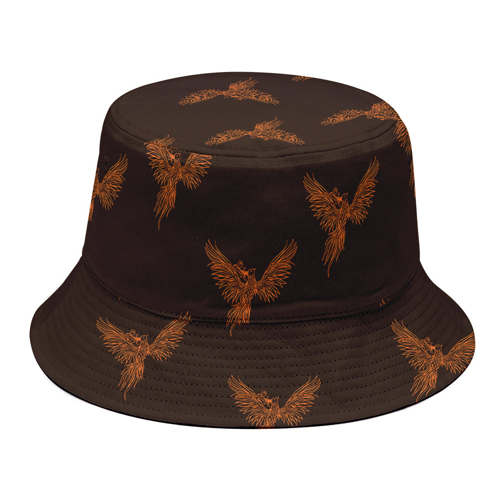 Asian Phoenix Pattern Print Bucket Hat