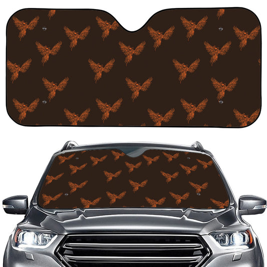 Asian Phoenix Pattern Print Car Windshield Sun Shade