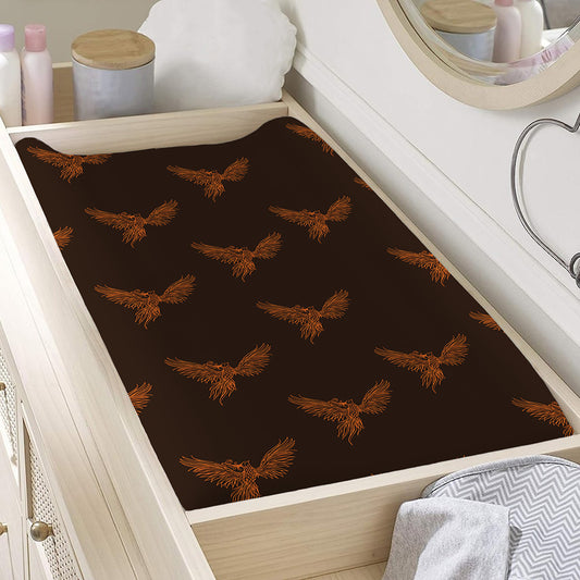 Asian Phoenix Pattern Print Changing Pad Cover