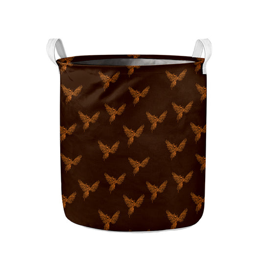 Asian Phoenix Pattern Print Collapsible Laundry Basket