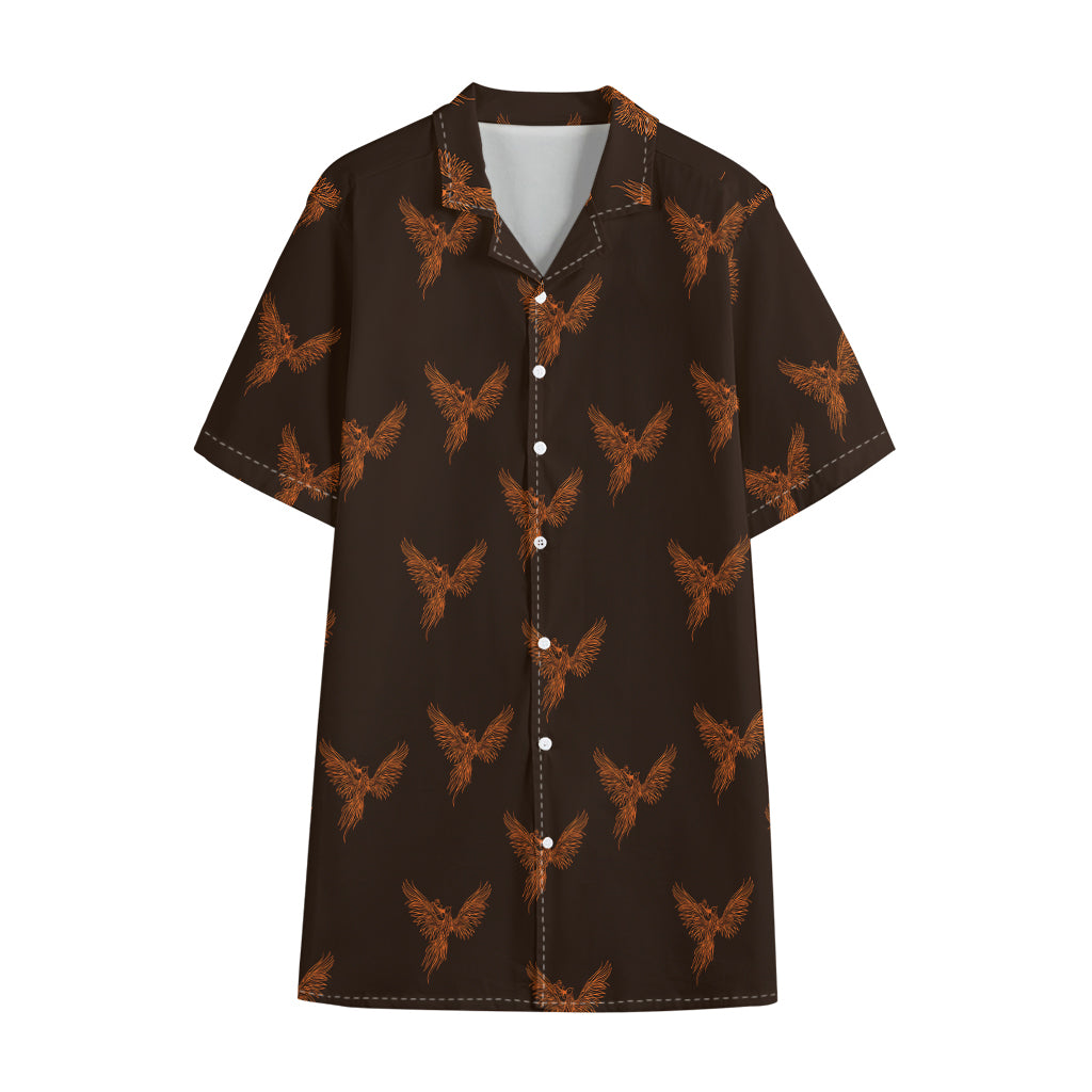 Asian Phoenix Pattern Print Cotton Hawaiian Shirt