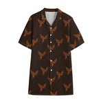 Asian Phoenix Pattern Print Cotton Hawaiian Shirt
