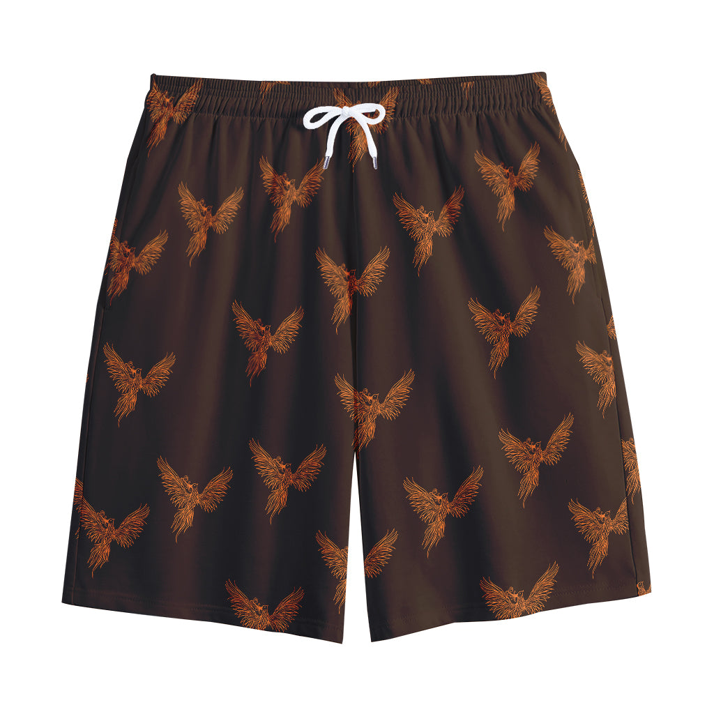 Asian Phoenix Pattern Print Cotton Shorts