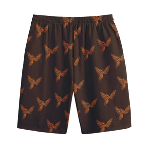 Asian Phoenix Pattern Print Cotton Shorts