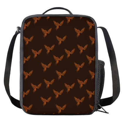 Asian Phoenix Pattern Print Crossbody Lunch Bag