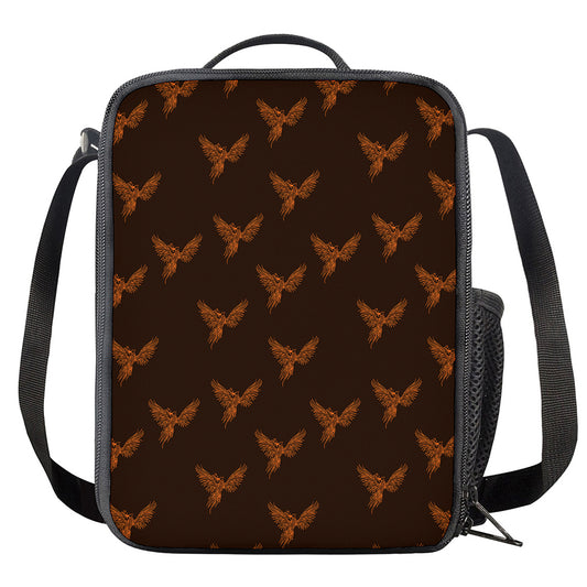 Asian Phoenix Pattern Print Crossbody Lunch Bag